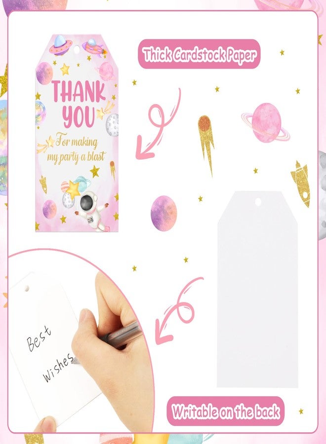 Serencatcher Outer Space Thank You Tags, 50pcs Astronaut Party Favors Thank You for Making My Party A Blast Solar System Gift Tags with String for Girl Space Themed Birthday Baby Shower Decorations - Image 3